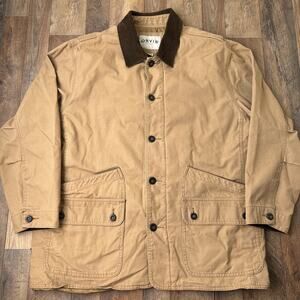 Vintage Orvis Chore Barn Coat Jacket Men's 2XL Brown Canvas Corduroy 6845